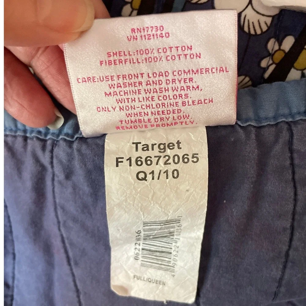 Liberty of London X Target Floral Quilted Coverlet Full/Queen Blue Reversible